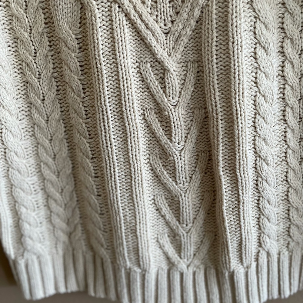 Miami Open Shoulder Cream Cable Knit Sweater. Size S - Picture 2 of 9